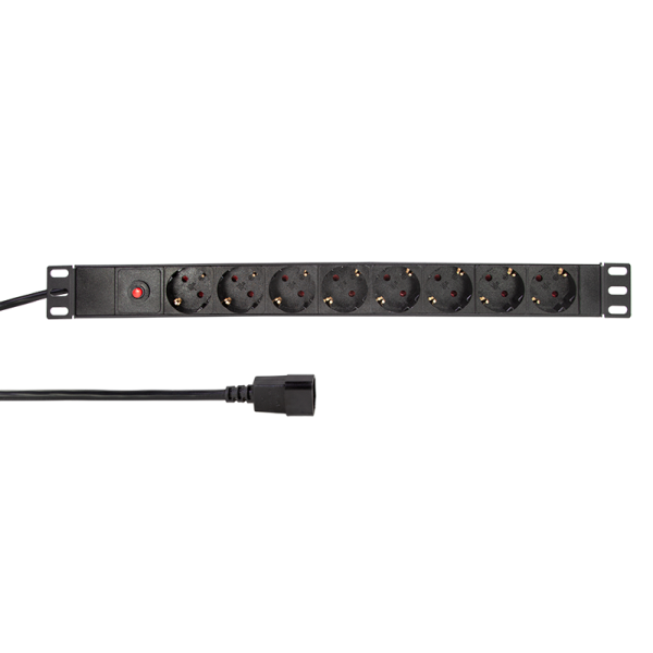 Razvodni PDU panel za rek sa 8 utičnih mesta CEE 7/3  konektor C14